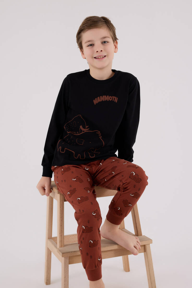 Rolypoly Erkek Çocuk Siyah Pijama Takımı