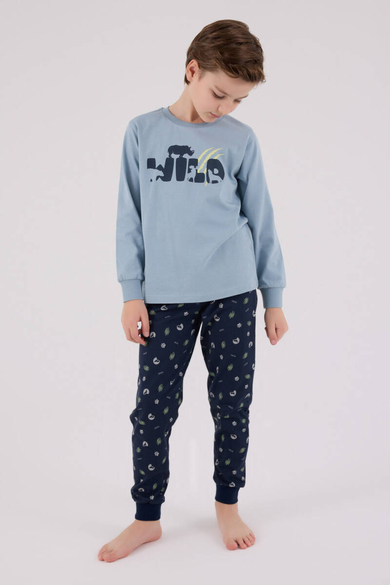 Rolypoly Erkek Çocuk Pamuklu Kışlık Regular Fit Yeşil Pijama Takımı RP3683-C-V2 - 2