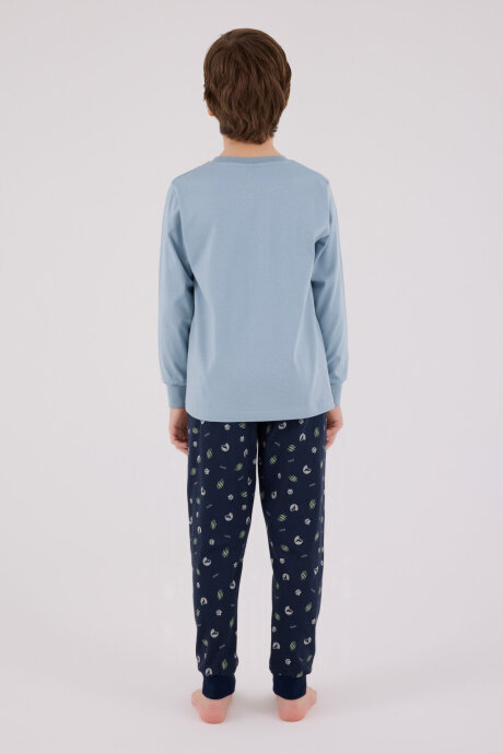 Rolypoly Erkek Çocuk Pamuklu Kışlık Regular Fit Yeşil Pijama Takımı RP3683-C-V2 - 5