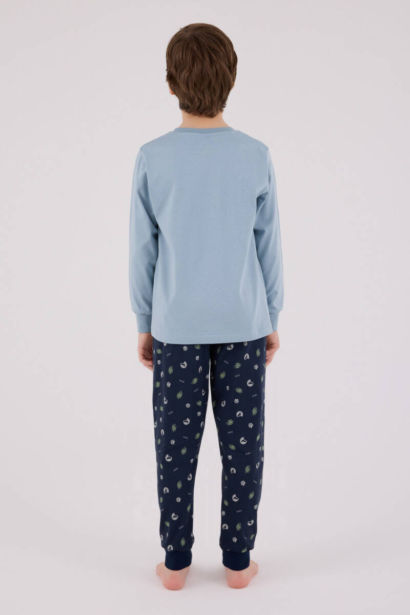Rolypoly Erkek Çocuk Pamuklu Kışlık Regular Fit Yeşil Pijama Takımı RP3683-C-V2 - 5