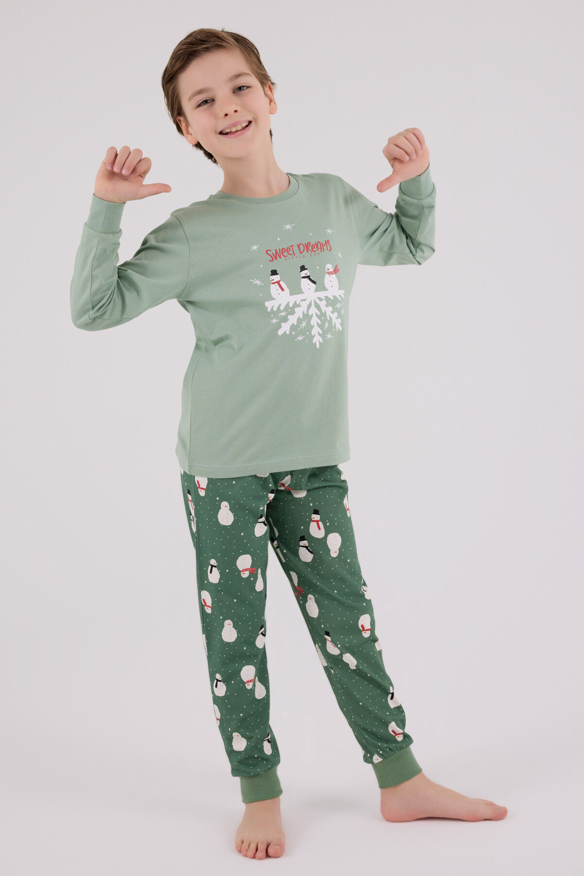 Rolypoly Erkek Çocuk Yeşil Pijama Takımı