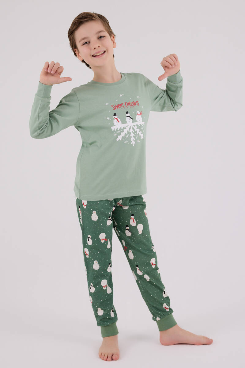 Rolypoly Erkek Çocuk Yeşil Pijama Takımı
