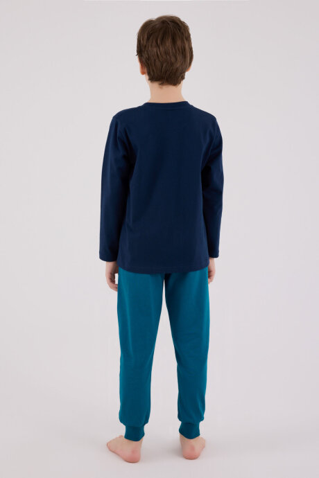 U.S. Polo Assn. Erkek Çocuk Kışlık Regular Fit Lacivert Pijama Takımı US2226-C-V2 - 5