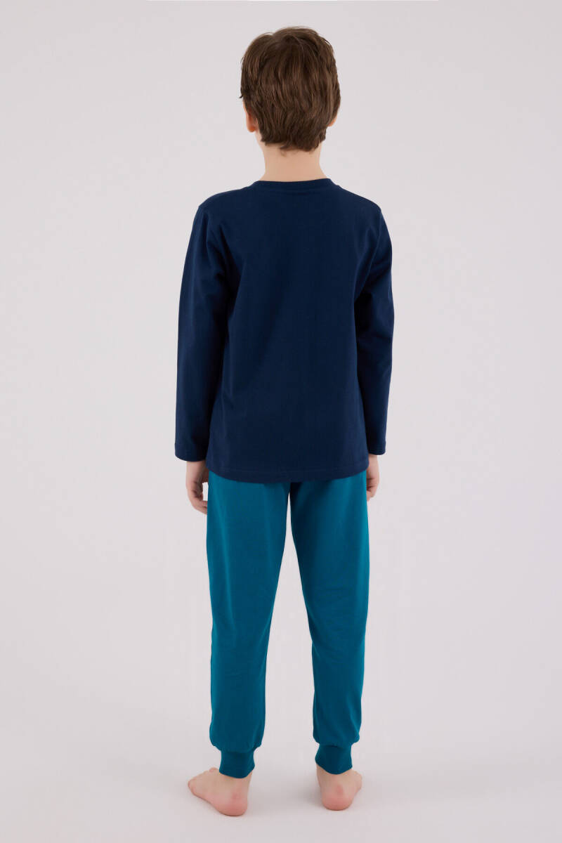 U.S. Polo Assn. Erkek Çocuk Kışlık Regular Fit Lacivert Pijama Takımı US2226-C-V2 - 5