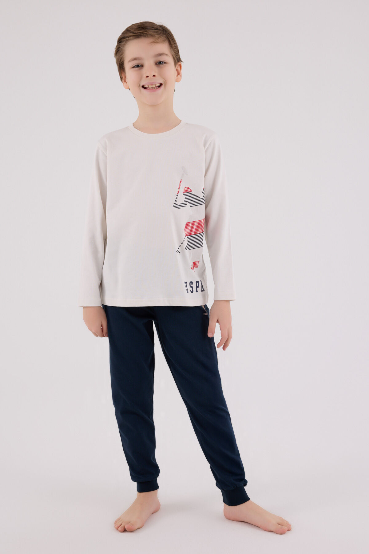 U.S. Polo Assn Erkek Çocuk Gri Pijama Takımı