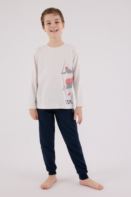 U.S. Polo Assn. Erkek Çocuk Kışlık Regular Fit Gri Pijama Takımı US2226-C-V1