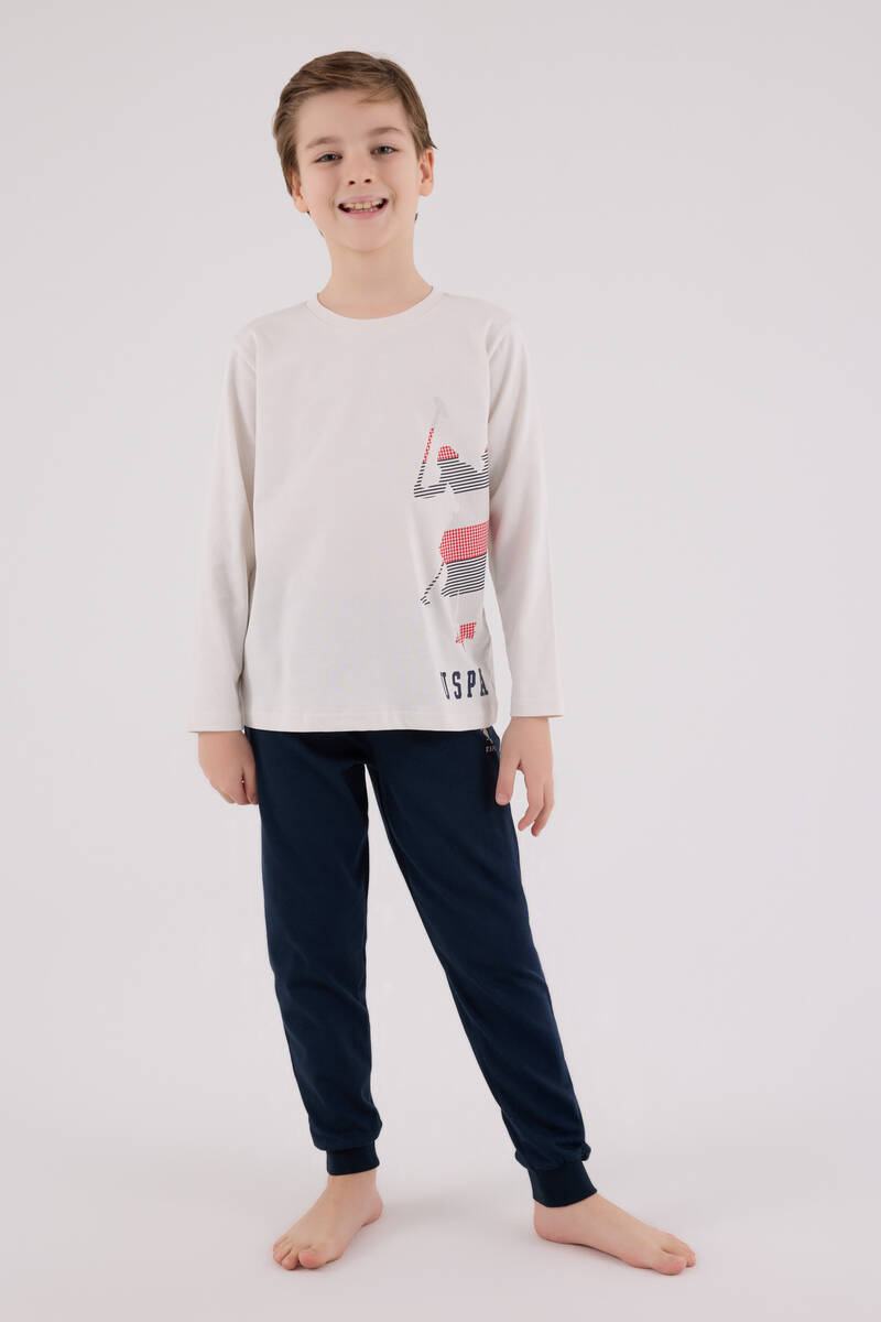 U.S. Polo Assn Erkek Çocuk Gri Pijama Takımı