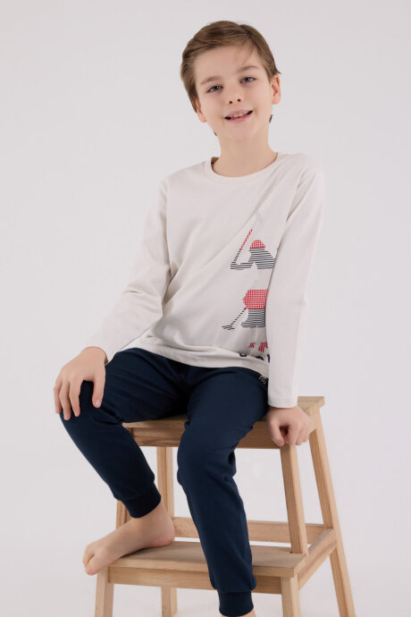 U.S. Polo Assn. Erkek Çocuk Kışlık Regular Fit Gri Pijama Takımı US2226-C-V1 (1)