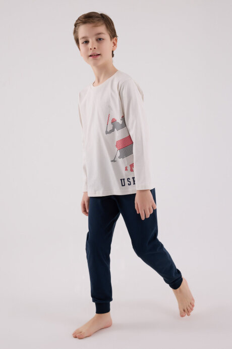 U.S. Polo Assn. Erkek Çocuk Kışlık Regular Fit Gri Pijama Takımı US2226-C-V1 - 3