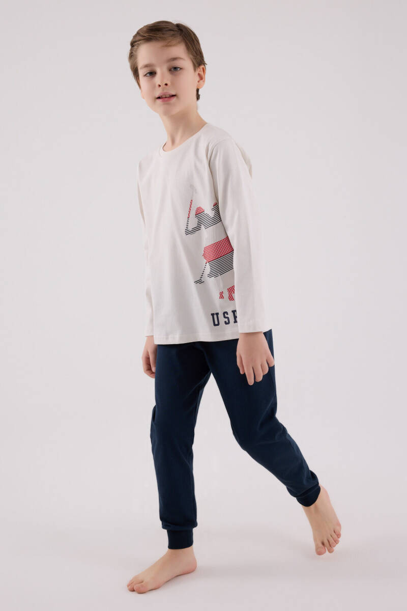 U.S. Polo Assn. Erkek Çocuk Kışlık Regular Fit Gri Pijama Takımı US2226-C-V1 - 3