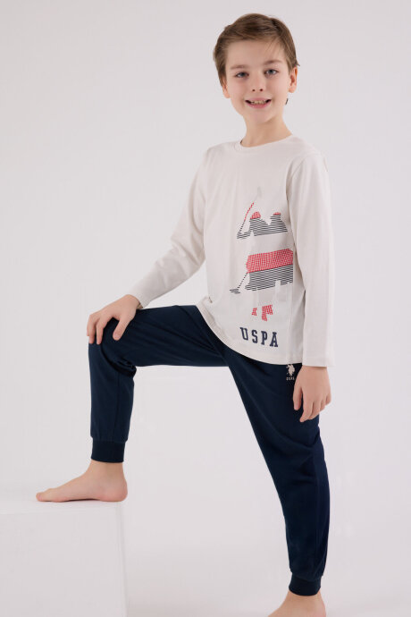 U.S. Polo Assn. Erkek Çocuk Kışlık Regular Fit Gri Pijama Takımı US2226-C-V1 - 4