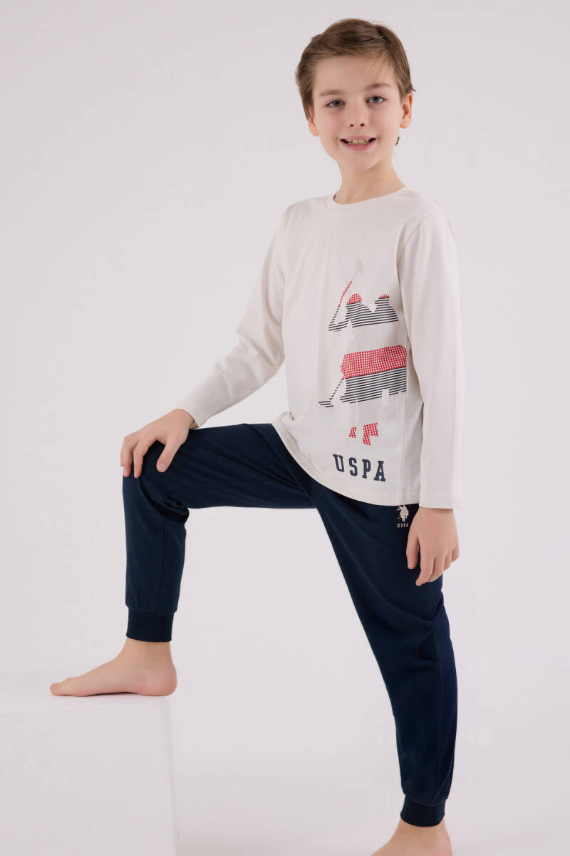 U.S. Polo Assn. Erkek Çocuk Kışlık Regular Fit Gri Pijama Takımı US2226-C-V1 - 4
