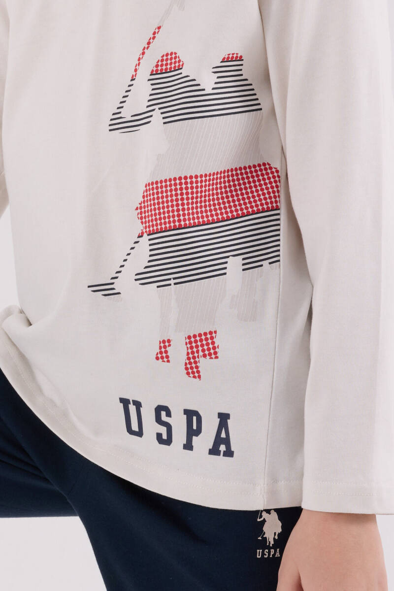 U.S. Polo Assn. Erkek Çocuk Kışlık Regular Fit Gri Pijama Takımı US2226-C-V1 - 6