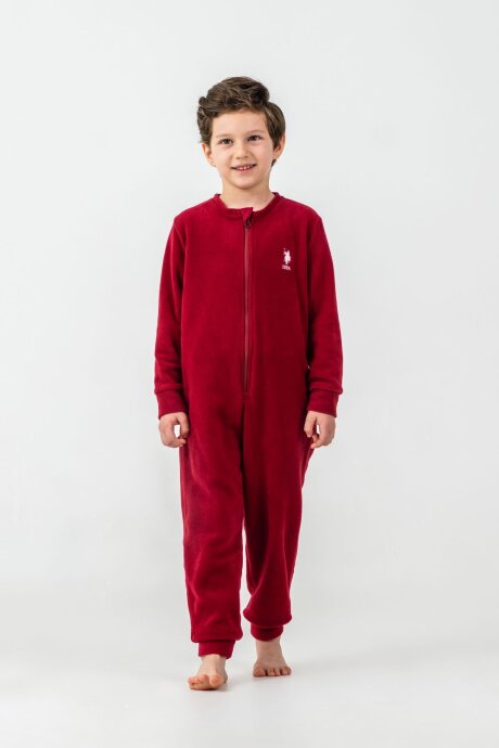 U.S. Polo Assn. Erkek Çocuk Pamuklu Kışlık Regular Fit Bordo Tulum US2237-C-V1 - 6
