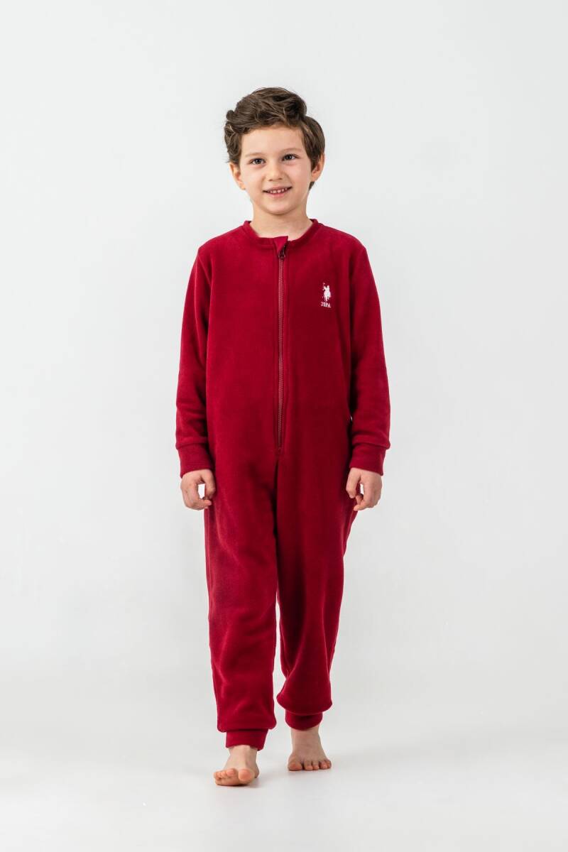 U.S. Polo Assn. Erkek Çocuk Pamuklu Kışlık Regular Fit Bordo Tulum US2237-C-V1 - 6