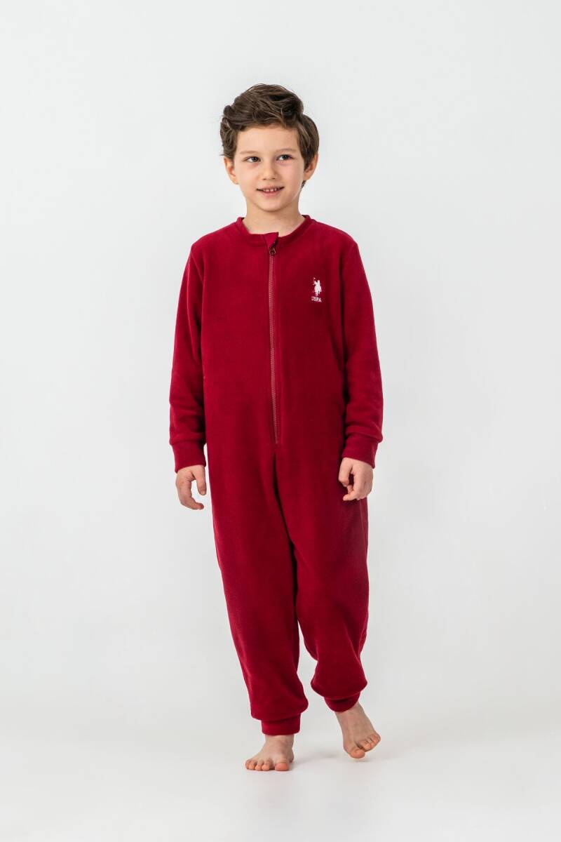 U.S. Polo Assn. Erkek Çocuk Pamuklu Kışlık Regular Fit Bordo Tulum US2237-C-V1 - 5