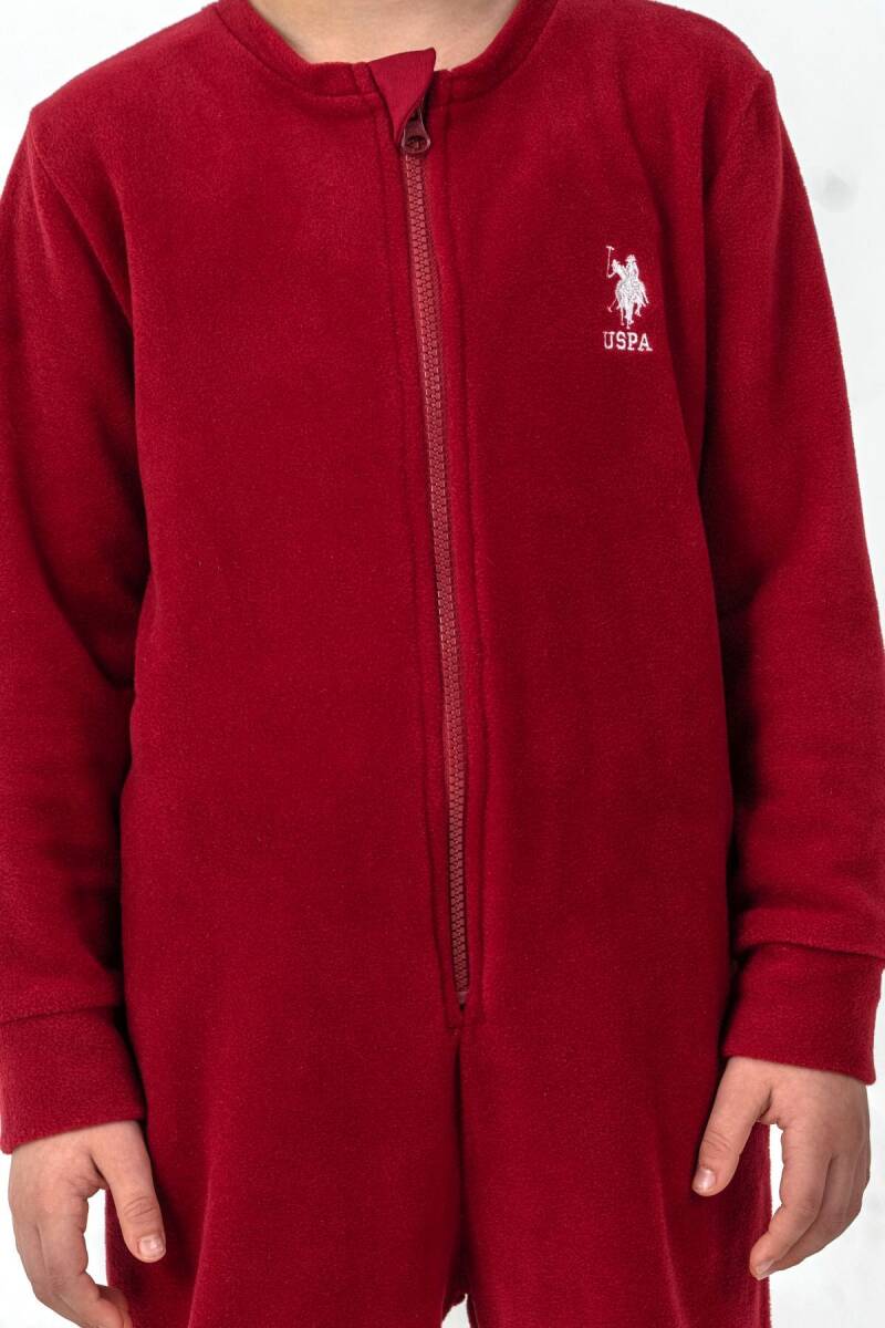 U.S. Polo Assn. Erkek Çocuk Pamuklu Kışlık Regular Fit Bordo Tulum US2237-C-V1 - 4