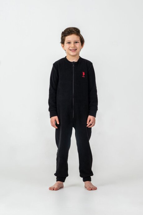 U.S. Polo Assn. Erkek Çocuk Pamuklu Kışlık Regular Fit Siyah Tulum US2237-C-V2 - 2