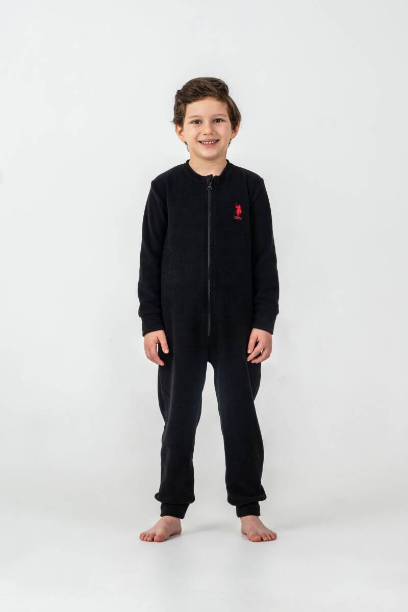 U.S. Polo Assn. Erkek Çocuk Pamuklu Kışlık Regular Fit Siyah Tulum US2237-C-V2 - 2