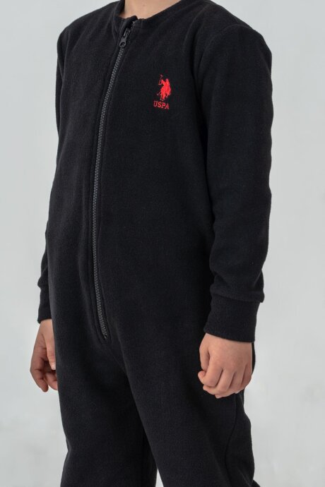 U.S. Polo Assn. Erkek Çocuk Pamuklu Kışlık Regular Fit Siyah Tulum US2237-C-V2 - 1