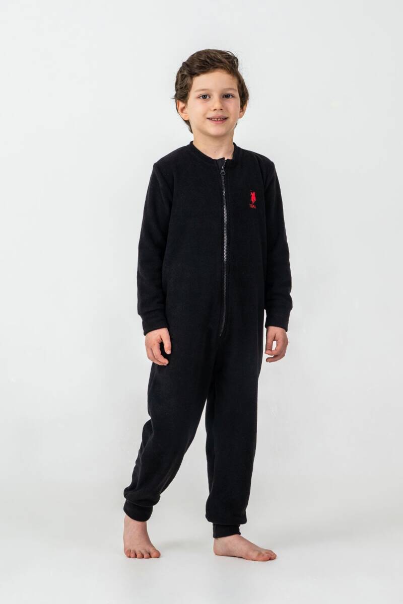 U.S. Polo Assn. Erkek Çocuk Pamuklu Kışlık Regular Fit Siyah Tulum US2237-C-V2 - 4