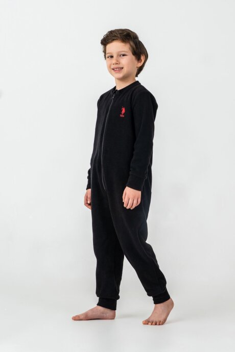 U.S. Polo Assn. Erkek Çocuk Pamuklu Kışlık Regular Fit Siyah Tulum US2237-C-V2 - 3