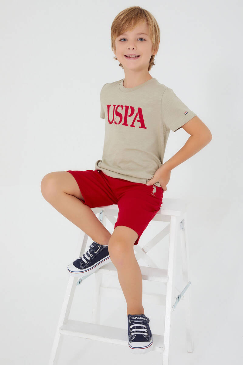 U.S. Polo Assn Harmony Details Açık Haki Erkek Çocuk Bermuda Takım