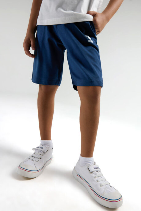 U.S. Polo Assn. Erkek Çocuk Pamuklu Bisiklet Yaka Pigment Baskılı Yazlık Regular Fit Beyaz Bermuda Takım US2012-C-V2 - 4