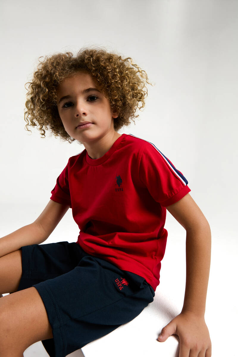 U.S. Polo Assn. Erkek Çocuk Kırmızı Bermuda Takım