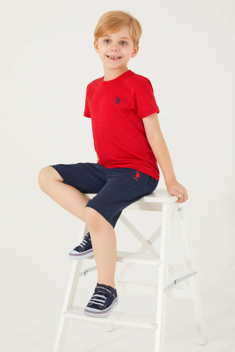 U.S. Polo Assn Live Naturals Kırmızı Erkek Çocuk Bermuda Takım