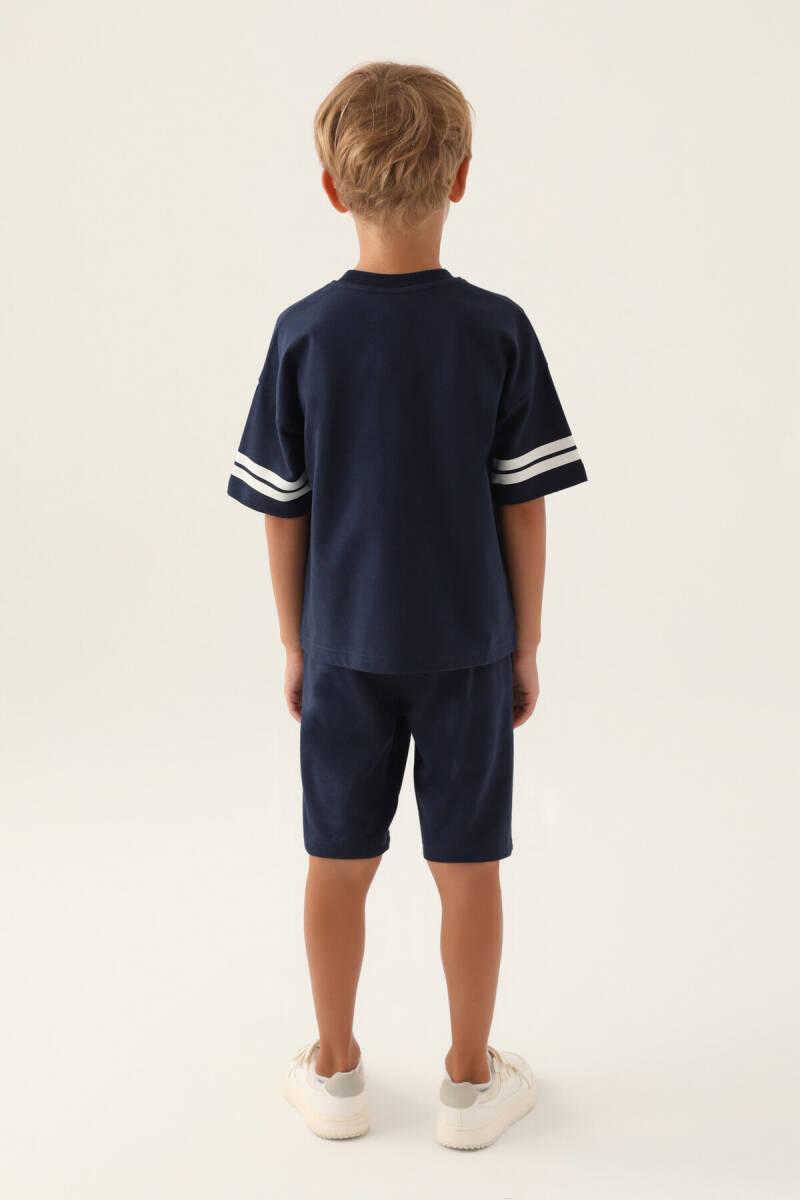 U.S. Polo Assn. Erkek Çocuk Pamuklu Bisiklet Yaka Pigment Baskılı Yazlık Regular Fit Lacivert Bermuda Takım US1709-C-V2 - 5