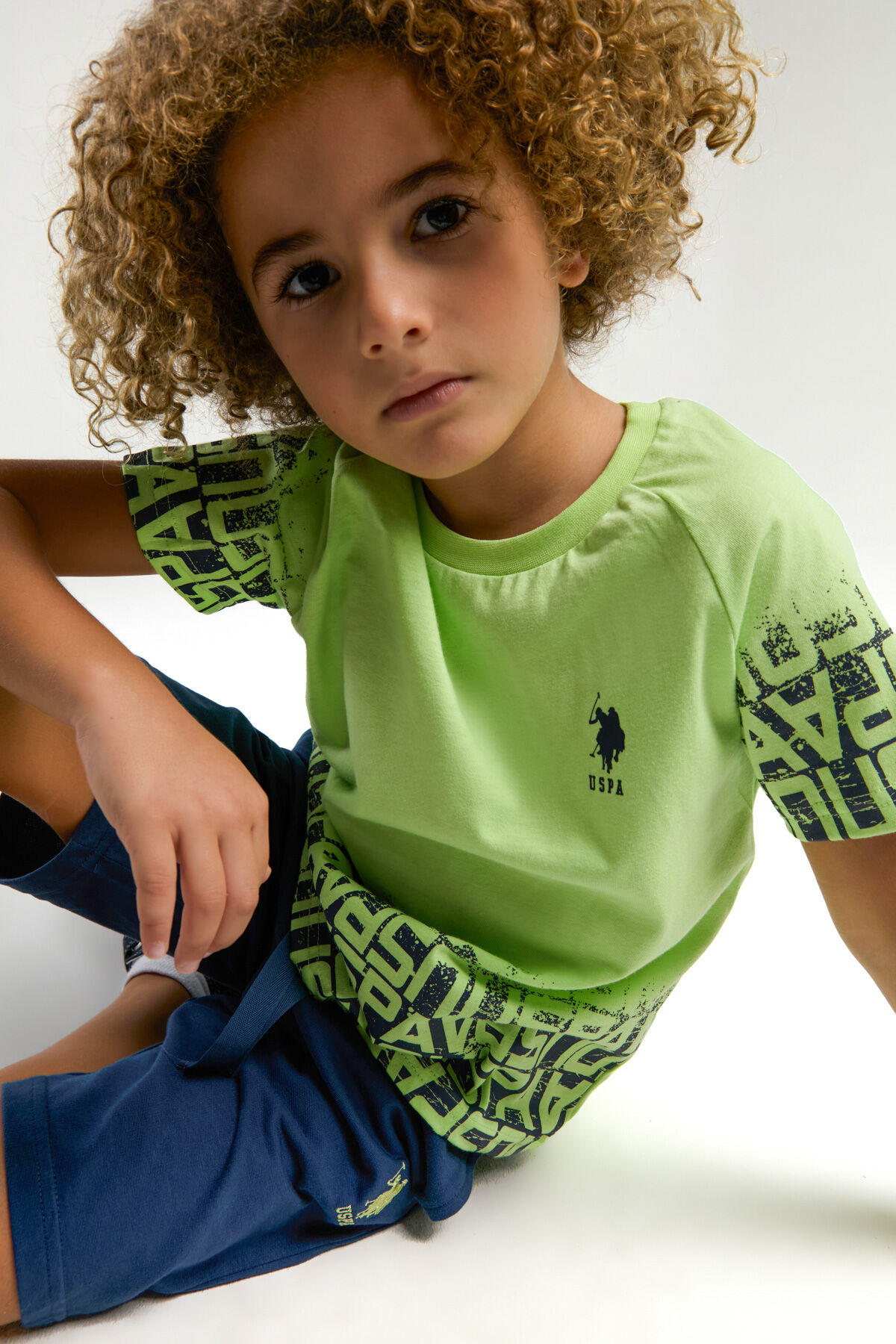 U.S. Polo Assn Erkek Çocuk Yeşil Bermuda Takım