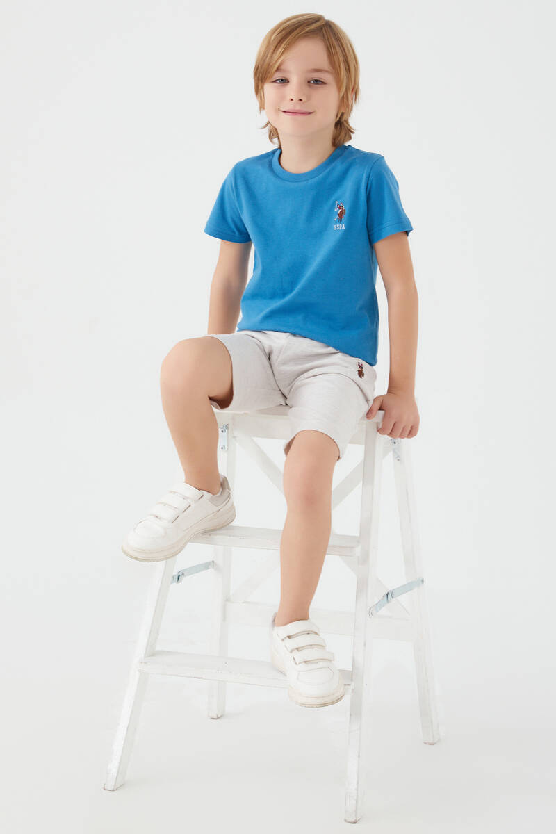 U.S. Polo Assn Light Blue Mavi Erkek Çocuk Bermuda Takım