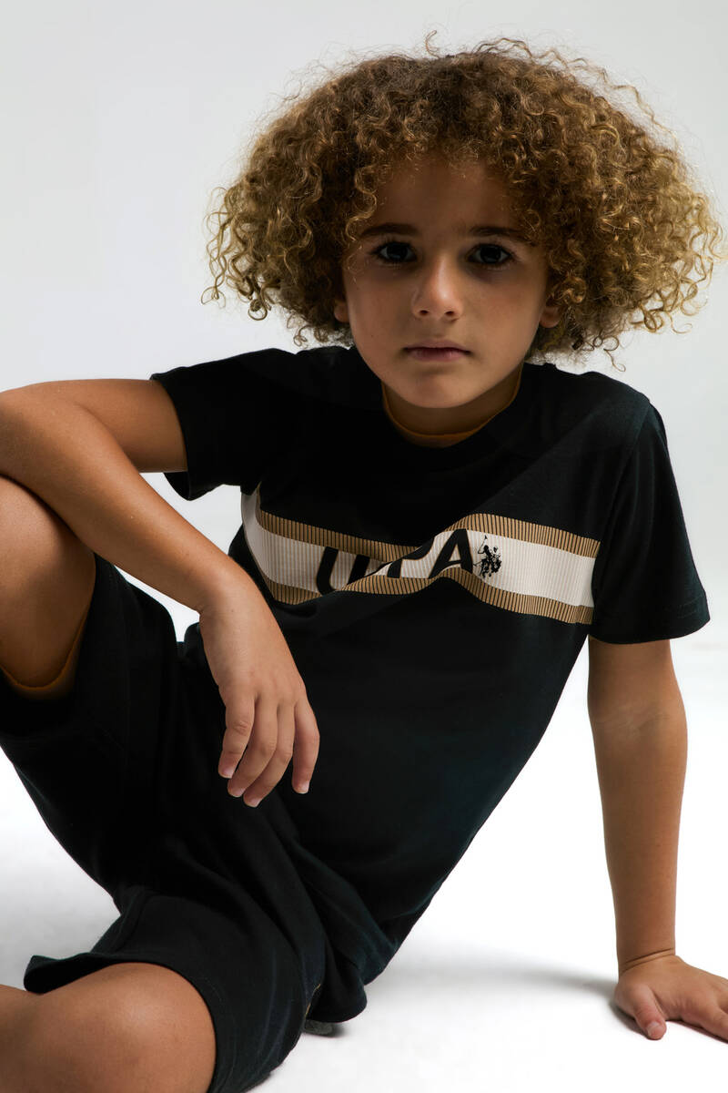 U.S. Polo Assn Erkek Çocuk Siyah Bermuda Takım