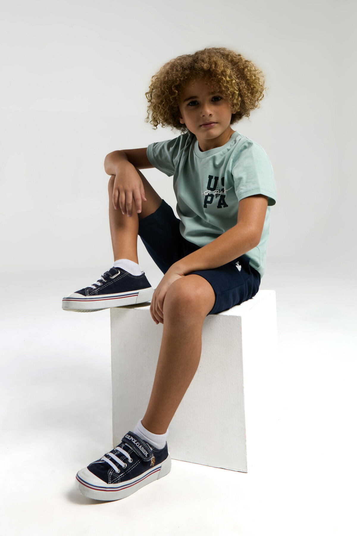 U.S. Polo Assn Erkek Çocuk Mavi Bermuda Takım