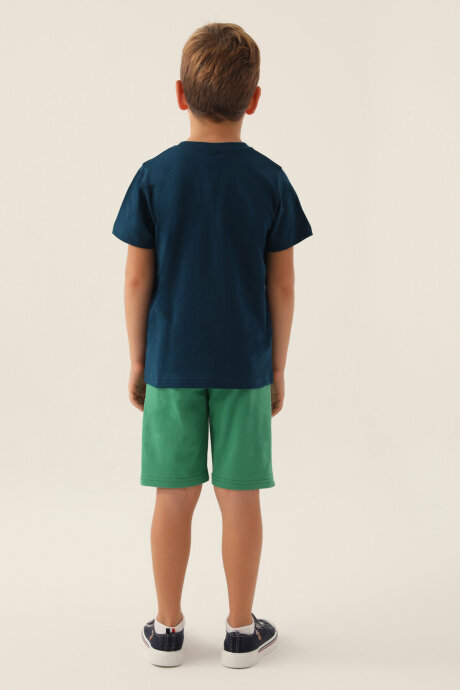 U.S. Polo Assn. Erkek Çocuk Bisiklet Yaka Pigment Baskılı Yazlık Regular Fit Lacivert Bermuda Takım US1741-C-V2 - 5