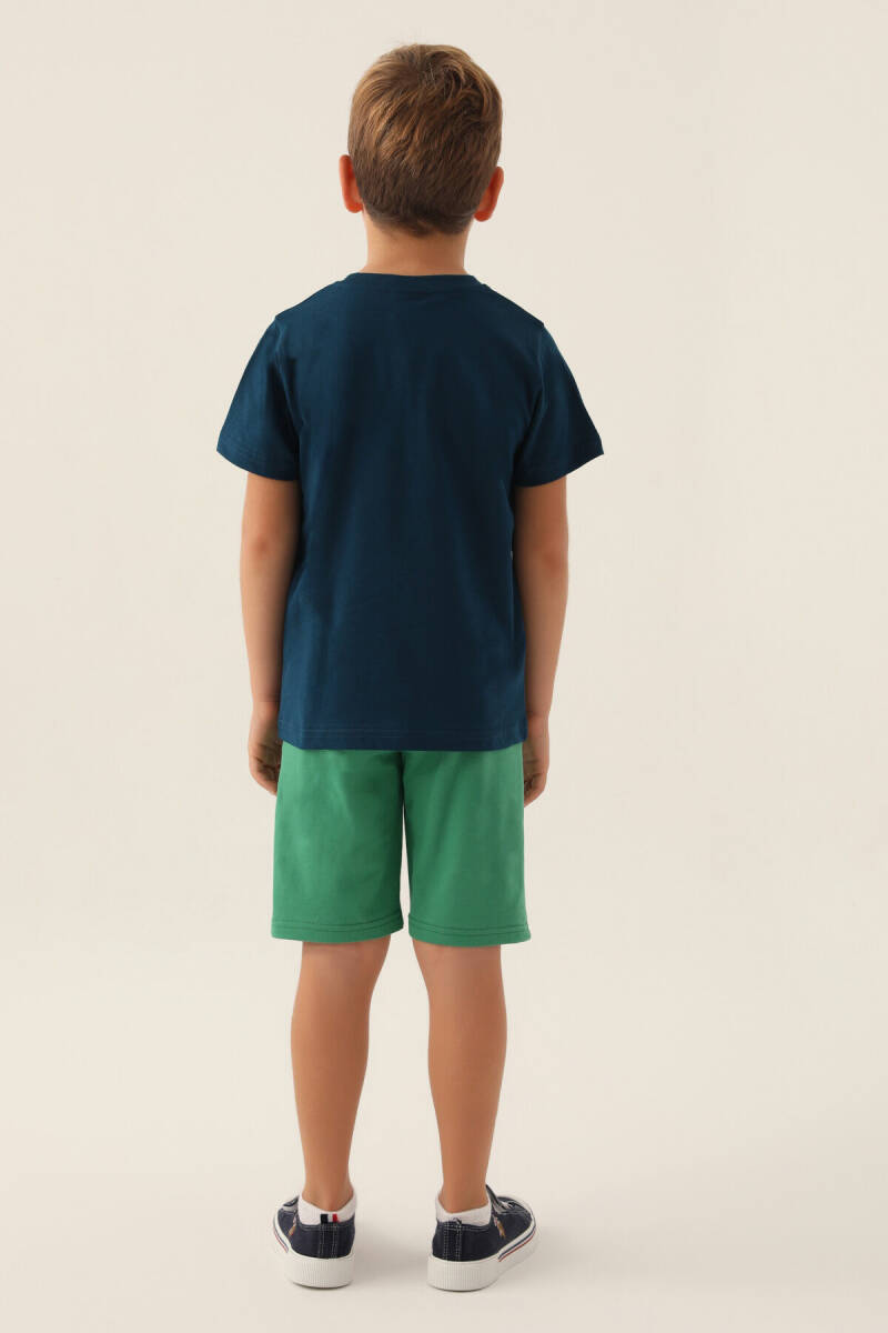 U.S. Polo Assn. Erkek Çocuk Bisiklet Yaka Pigment Baskılı Yazlık Regular Fit Lacivert Bermuda Takım US1741-C-V2 - 5