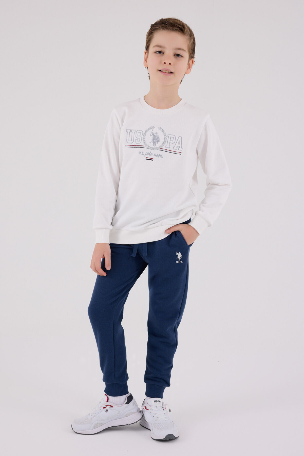 U.S. Polo Assn Erkek Çocuk Beyaz Eşofman Takımı