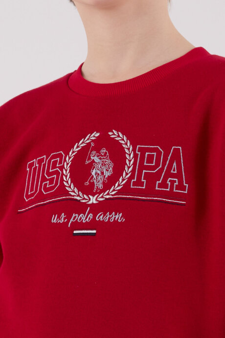 U.S. Polo Assn. Erkek Çocuk Pamuklu Bisiklet Yaka Pigment Baskılı Kışlık Regular Fit Kırmızı Eşofman Takımı US2232-C-V3 - 6
