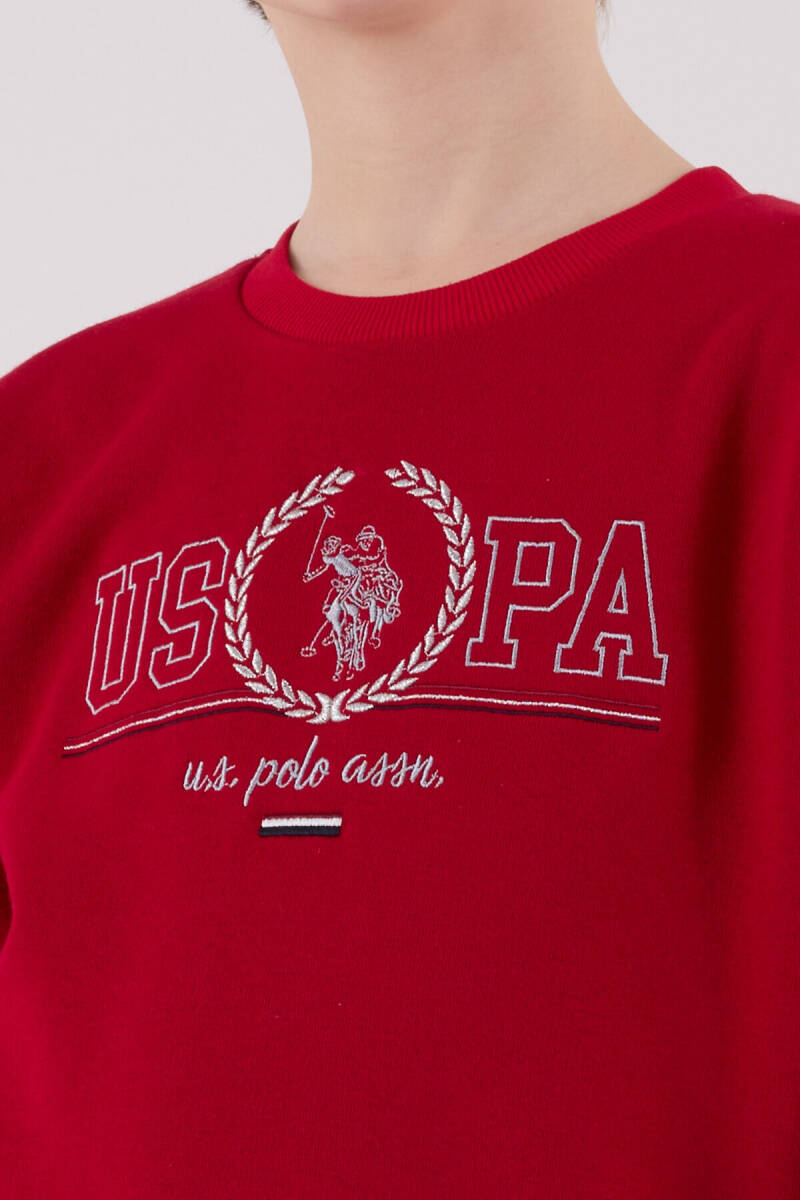 U.S. Polo Assn. Erkek Çocuk Pamuklu Bisiklet Yaka Pigment Baskılı Kışlık Regular Fit Kırmızı Eşofman Takımı US2232-C-V3 - 6
