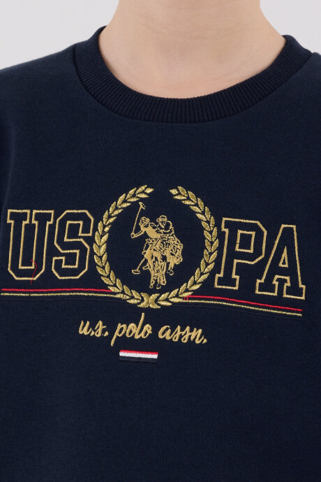 U.S. Polo Assn. Erkek Çocuk Pamuklu Bisiklet Yaka Pigment Baskılı Kışlık Regular Fit Lacivert Eşofman Takımı US2232-C-V2 - 6