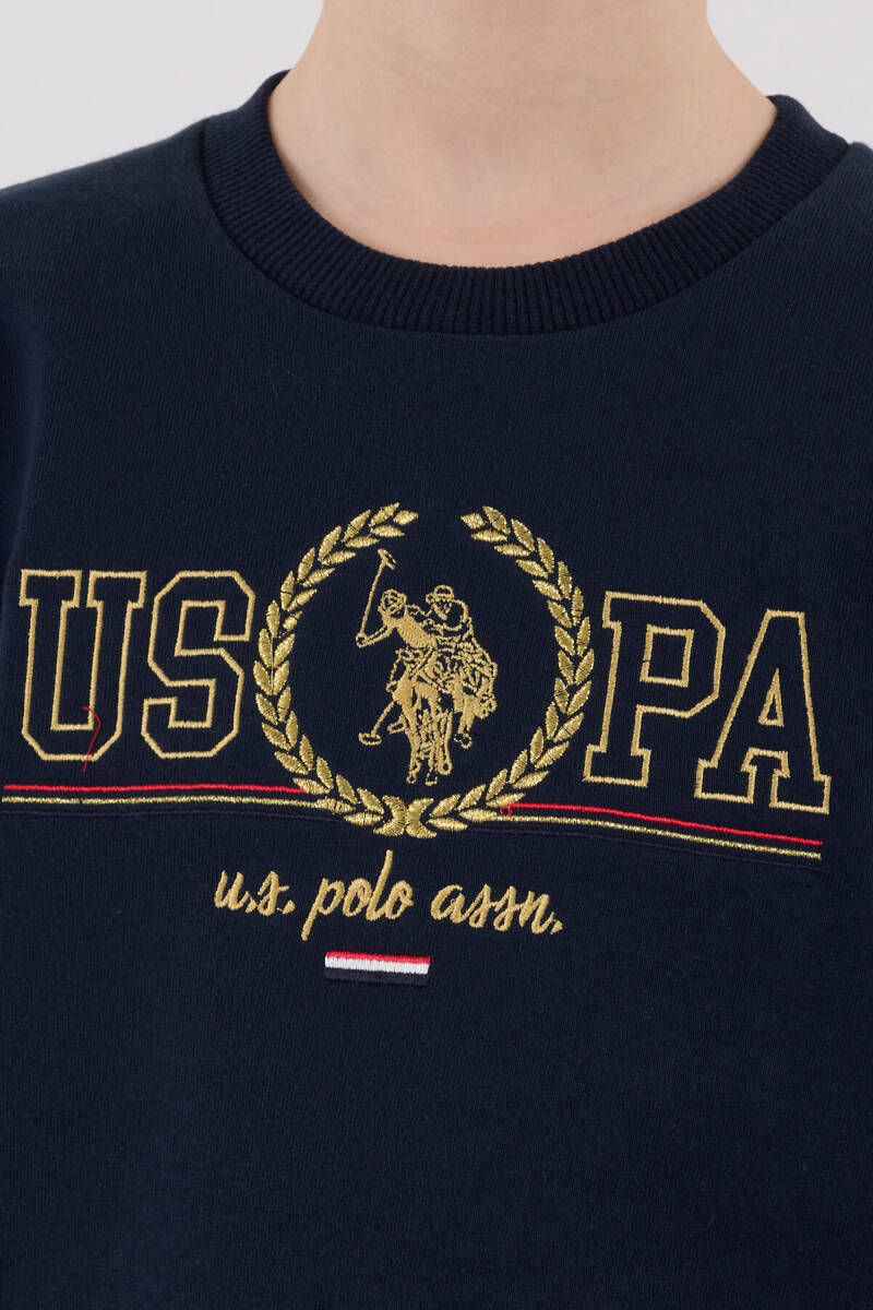 U.S. Polo Assn. Erkek Çocuk Pamuklu Bisiklet Yaka Pigment Baskılı Kışlık Regular Fit Lacivert Eşofman Takımı US2232-C-V2 - 6