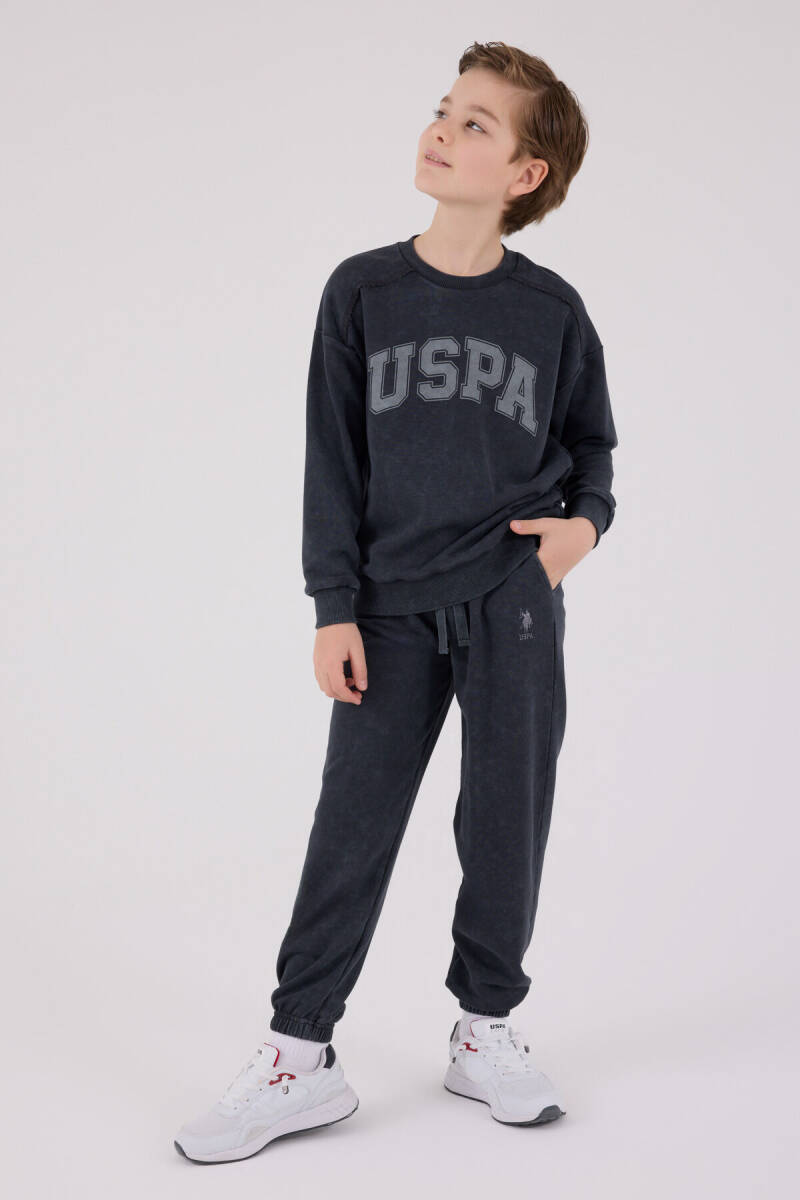 U.S. Polo Assn. Erkek Çocuk Pamuklu Kışlık Regular Fit Gri Eşofman Takımı US2229-C-V3 - 2