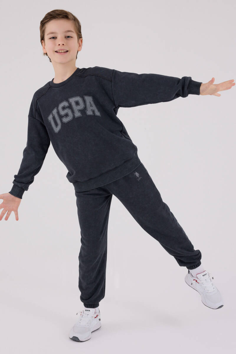 U.S. Polo Assn. Erkek Çocuk Pamuklu Kışlık Regular Fit Gri Eşofman Takımı US2229-C-V3 - 3