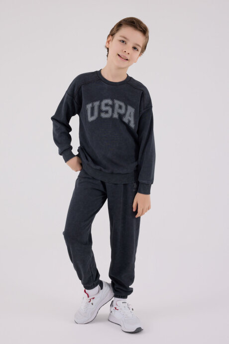U.S. Polo Assn. Erkek Çocuk Pamuklu Kışlık Regular Fit Gri Eşofman Takımı US2229-C-V3 - 4