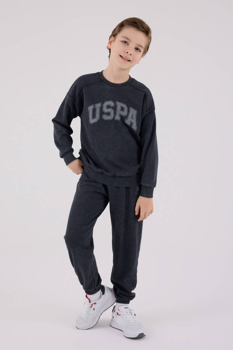 U.S. Polo Assn. Erkek Çocuk Pamuklu Kışlık Regular Fit Gri Eşofman Takımı US2229-C-V3 - 4
