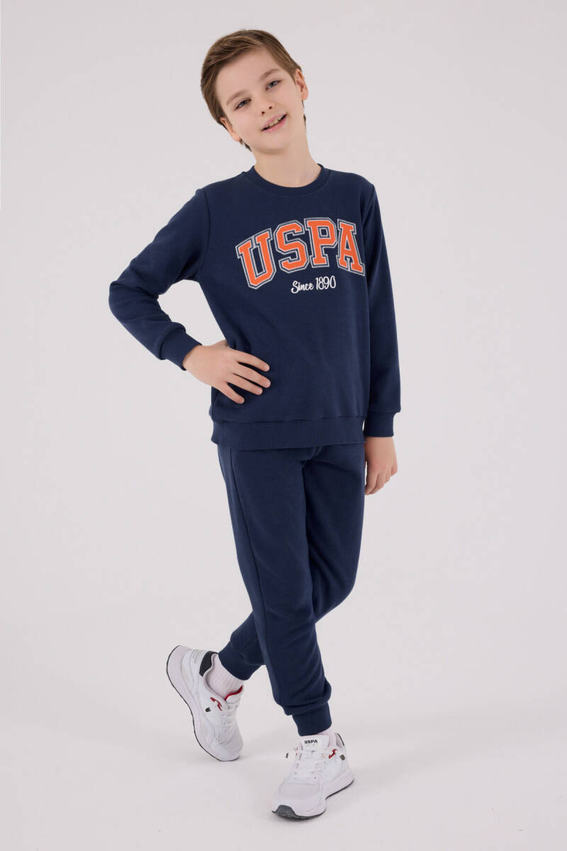 U.S. Polo Assn. Erkek Çocuk Pamuklu Kışlık Regular Fit Mavi Eşofman Takımı US2219-C-V2 - 3