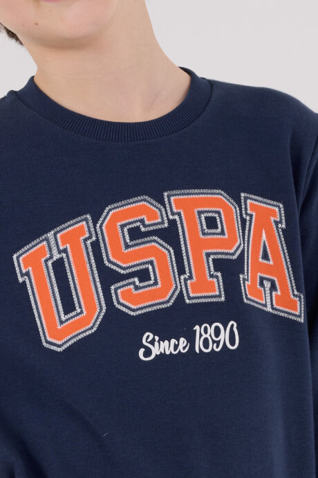 U.S. Polo Assn. Erkek Çocuk Pamuklu Kışlık Regular Fit Mavi Eşofman Takımı US2219-C-V2 - 6