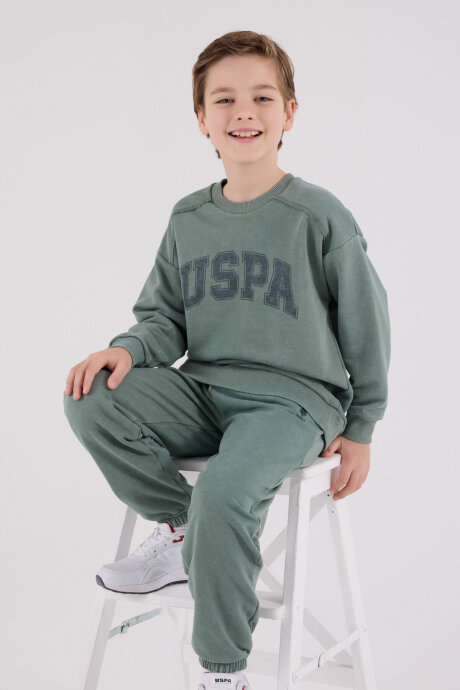 U.S. Polo Assn. Erkek Çocuk Kışlık Regular Fit Yeşil Eşofman Takımı US2229-C-V1 