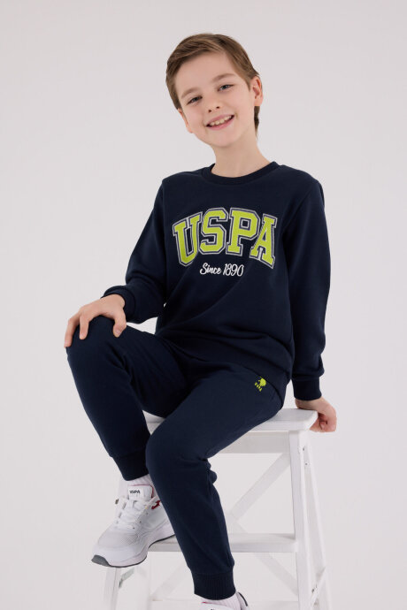 U.S. Polo Assn. Erkek Çocuk Pamuklu Kışlık Regular Fit Lacivert Eşofman Takımı US2219-C-V1 